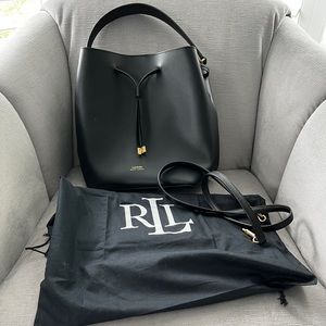 NWOT Ralph Lauren Leather Debby Drawstring bag